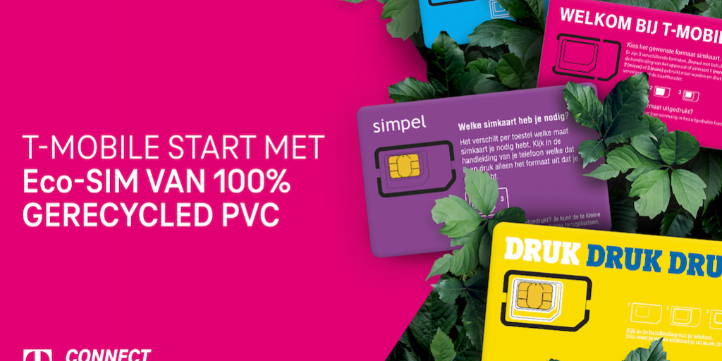 T-Mobile levert Eco-SIM's van 100% gerecycled PVC